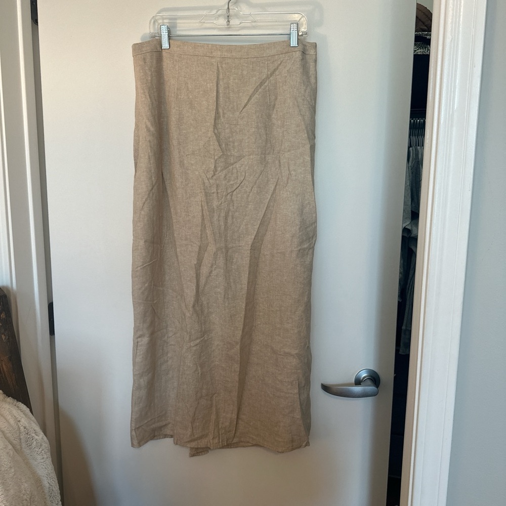 Linen-Blend Maxi Skirt